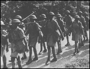 Indian battalion on the march