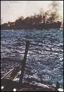 Allied transport under attack by German sub
