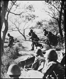 Japanese infantry attack in Burma