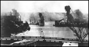 Axis bombing of the harbor at Malta