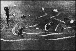 Japanese recon photo of the US fleet engaged