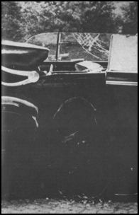 Damaged Mercedes in which Heydrich was seated