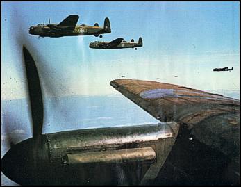 British Lancaster bombers flying in formation