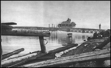 German tank crossing the Kuban River