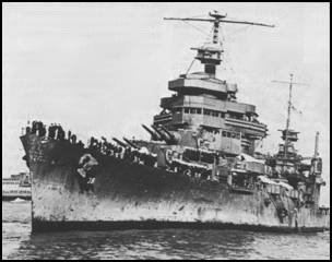 Heavy cruiser USS San Francisco survived the battle