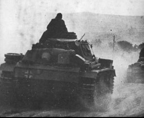 German armored column advancing