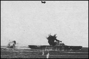 USS Hornet under attack during the Battle of Santa Cruz