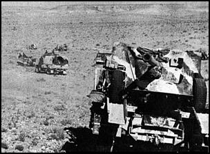 British column advancing in the desert
