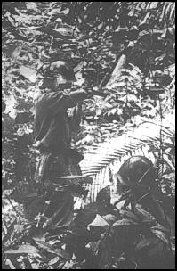 Japanese troops in the Burma jungle