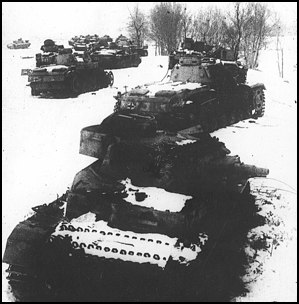 German armor abandoned in the snow