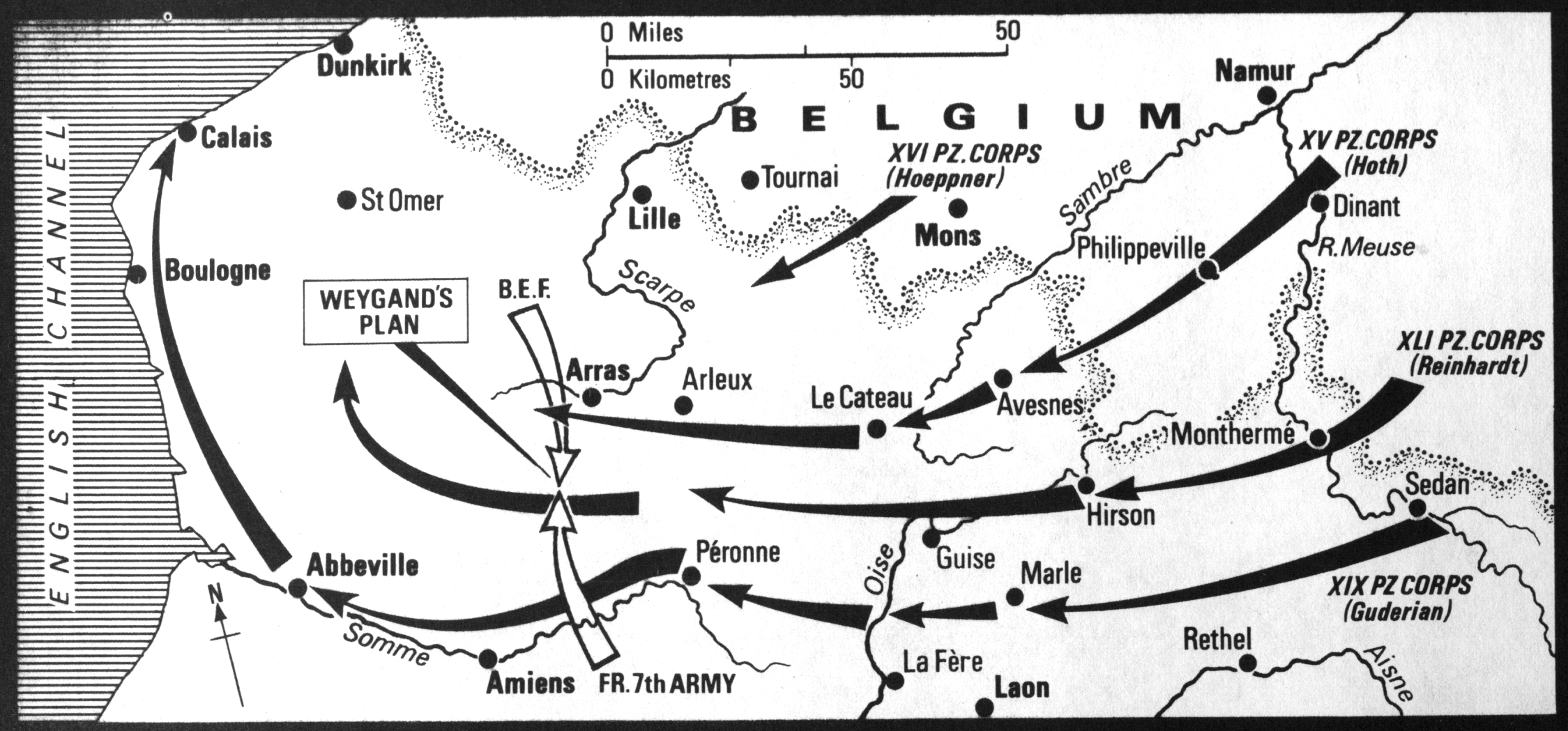 Map Of The Battle Of France May 14 24 1940 - Bank2home.com