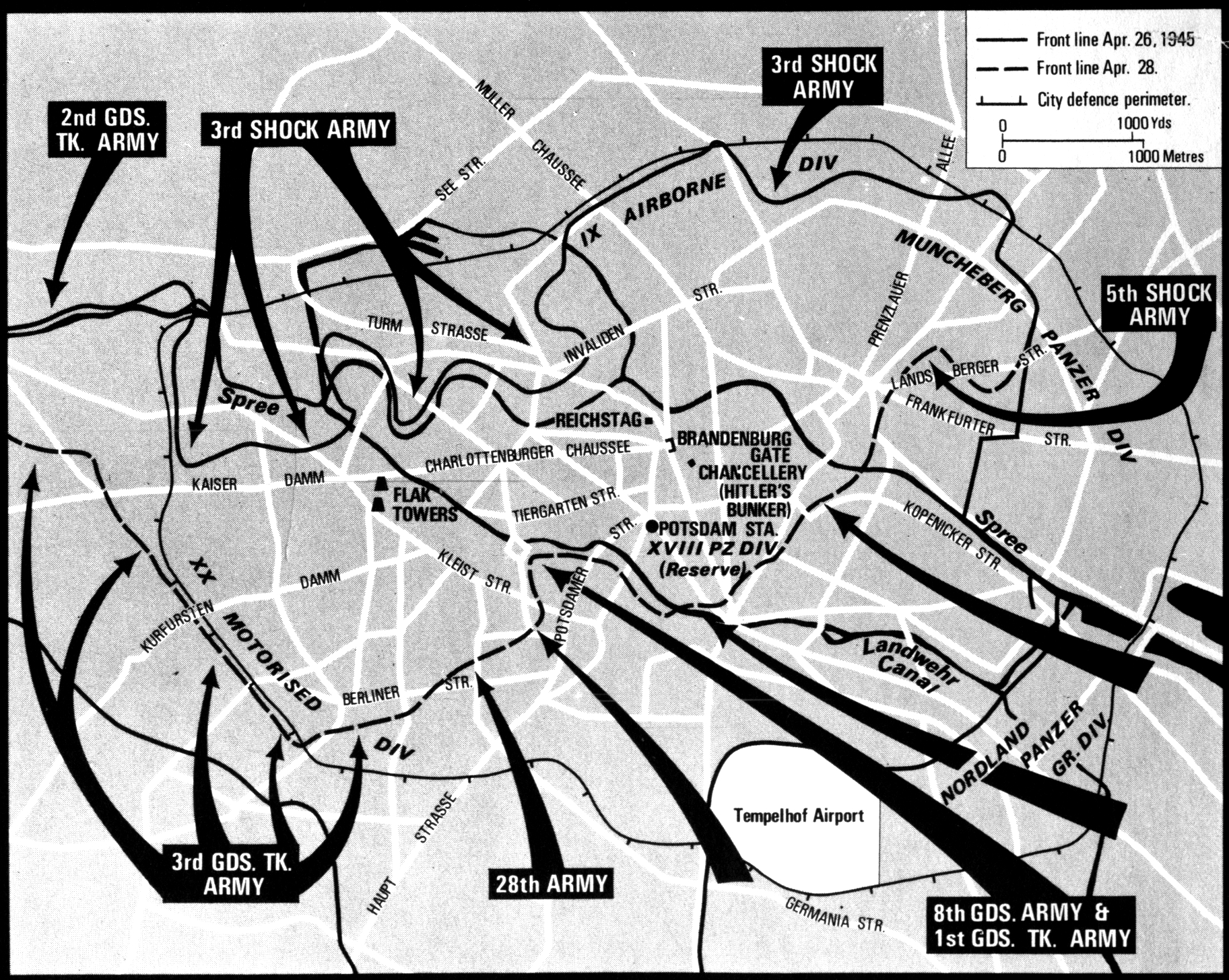 План штурма Берлина на карте