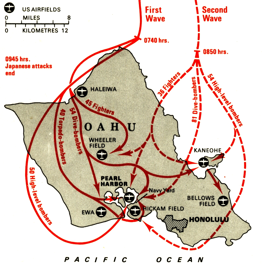 Japanese Attack Pearl Harbor, Dec. 7, 1941